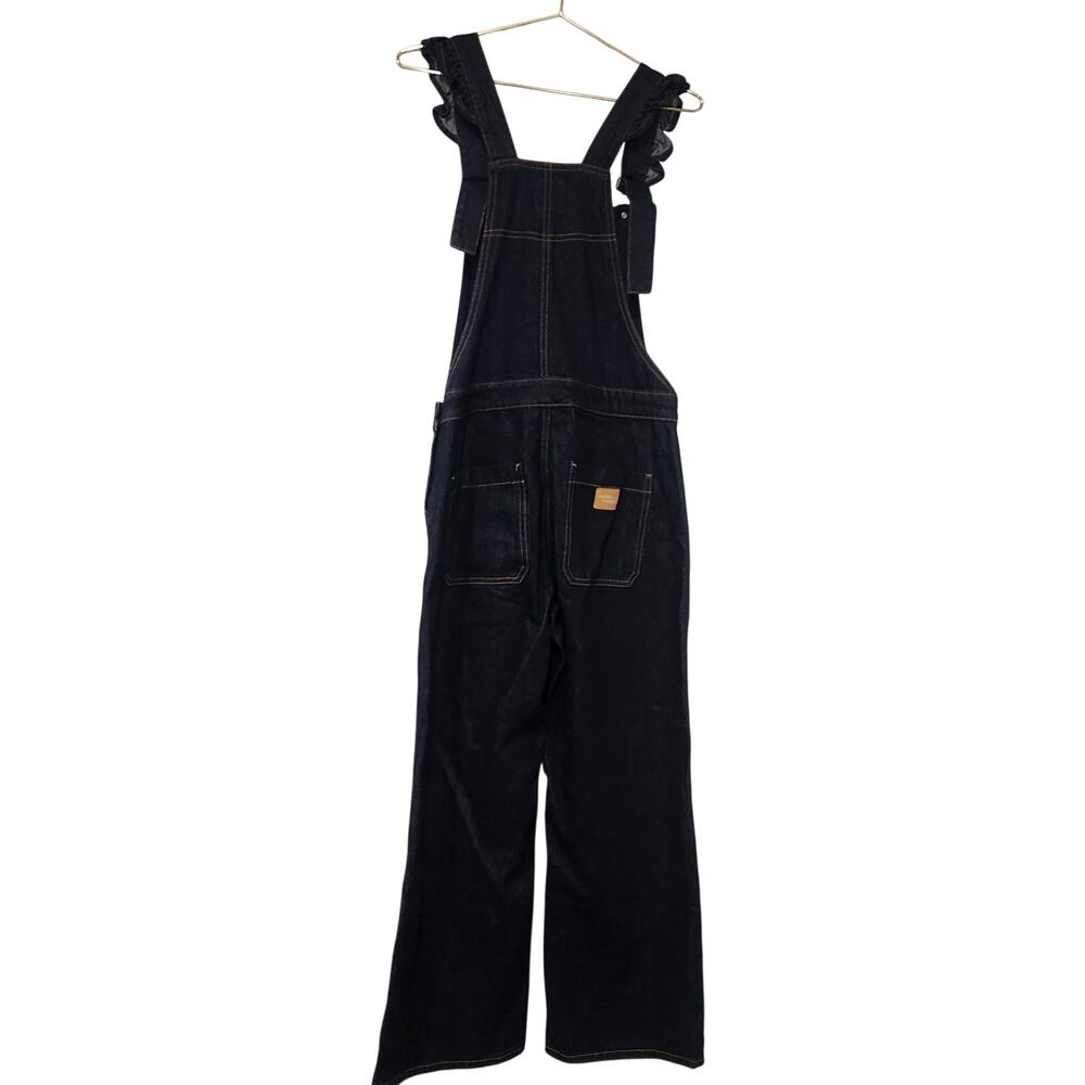 Anthropologie Seventy + Mochi Elodie Ruffle strap denim overalls size 8 - Picture 9 of 11